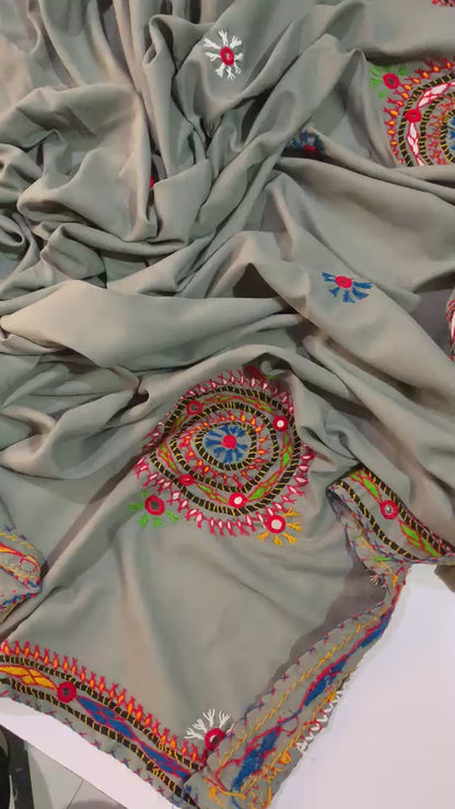 Pure Handmade Sindhi Embroidered Shawl