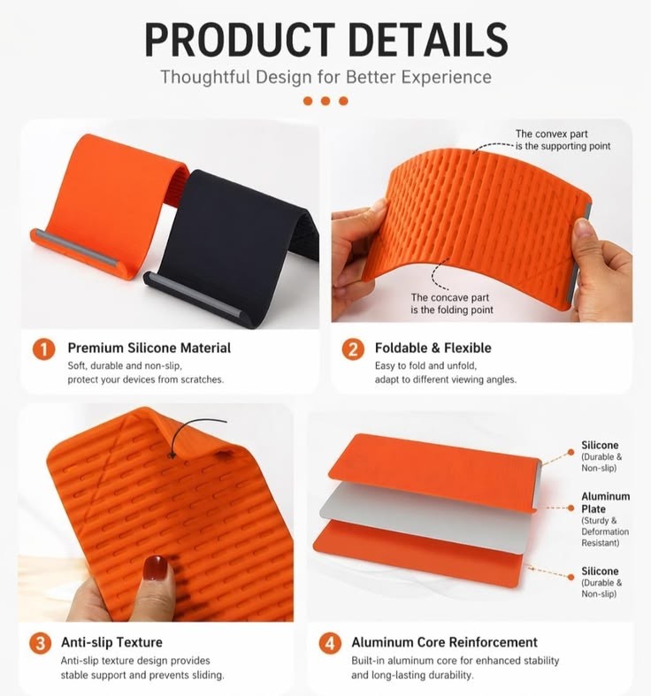 Flexible Foldable Phone, Tablet & Laptop Stand