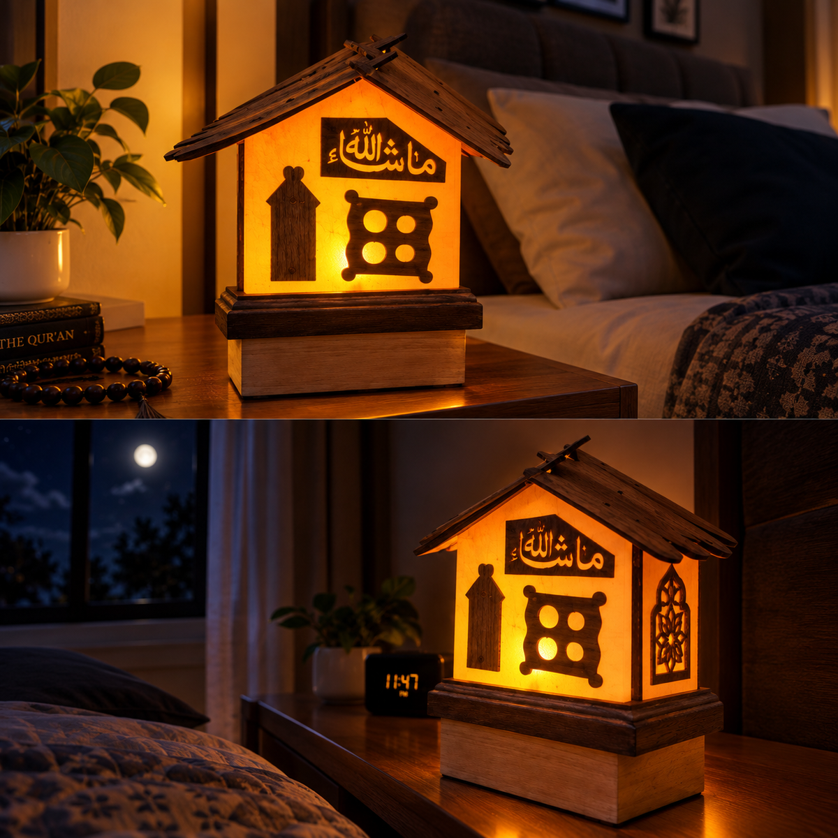 Original Khewra Pink Salt Lamp 🏠✨ | Handcrafted Wooden Decor with Warm Glow